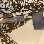 Liz Claiborne Top XL Brown Floral Baby Doll Shear Gathered at Chest Boho Cottage Photo 6