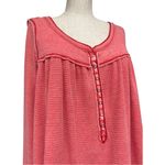 Free People  We The Free Coral Thermal Henley Babydoll Top Size Medium EUC Photo 5