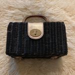 Kate Spade Rectangular Black Wicker Hand Held Purse w/ Gold Handles & Clasp Photo 1