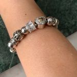 Sterling Silver Slider Charm Bracelet Heart Crystal 7.5” 925 IBB Photo 8