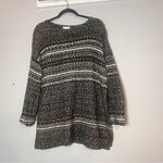 J. Jill Sweater Oversized Striped Grandpa Grey Gray White Size Medium Petite MP Photo 3
