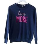 Gap  Navy Blue With Pink Lettering Graphic Sweater Long Sleeves Cotton Casual Wom Photo 0