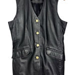 Bagatelle Vintage  Black 100% Cow Leather Vest Gold Hardware Grunge Indie Sleeze Photo 0