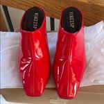 Chic Red Patent Leather Mules size EU 37 kitten heel pointed toe holiday Photo 2