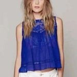 Free People crochet Fly Away top royal blue Photo 1
