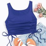 SheIn Scoop Neck Side Drawstring Top Photo 0