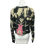 Noli Black Multicolor Tie Dye Crew Neck Long Sleeve Crop Sweatshirt Top Size L Photo 5