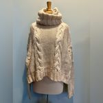 Love Stitch chunky Cable Knit Wool Blend Cowl Neck Cropped oversized sweater M Size M Photo 8