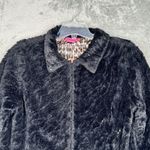 Betsey Johnson Jacket Womens Medium Black Faux Fur Edgy Gothic Whimsical Retro Photo 3