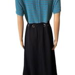 Positive Attitude Vintage 90s Witchy Goth Punk Striped Belted Maxi Shirt Dress Blue Size 12 Photo 4