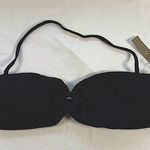 J.Crew NWT Heritage Textured O-ring Bandeau Bikini Top Black Size XXL Retro Photo 0