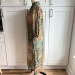 Ellison  Semi Sheer Patchwork Print Maxi Dress Multicolor Long Sleeve Casual S Photo 2