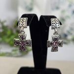 Premier Designs Premier Design Silver Cross Bracelet and Earrings Set Valerie with Purple Stones Photo 6