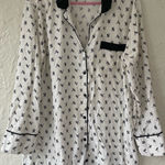 Victoria's Secret Victoria’s Secret black white signature logo cotton modal blend sleep shirt; M Photo 0