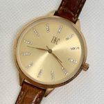 INC women Quartz analog wrist watch rose gold tone 37mm brown leather running Photo 2