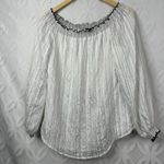 White House | Black Market White House Black Market Off The Shoulder Stripe Smocked Crinkle Blouse Size M Photo 1
