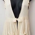 Free People Pleated Cream Sweater Vest Photo 0