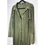 Missguided Olive Green Plissé Button Front Shirt Midi Dress Size 14 XL Photo 2