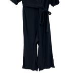 AllSaints‎ Laurel Jumpsuit Wrap Wide Leg Cropped Black Size XS Photo 6