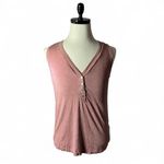 POL Not Your Typical Twist Front V Neck Sleeveless Tank Top Dusty Rose Size S Photo 1