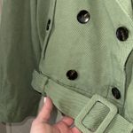 BLANK NYC  jacket Green Double-Breasted cropped trench medium NEW moto Photo 2