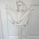 Bershka NWT  White Cropped Button-Up Shirt MEDIUM Photo 0