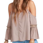 Show Me Your Mumu Boho Cold Shoulder Dune Tucker Top Size Small Photo 0