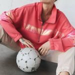 Free People #256 NWT  Away We Go Half Zip in Hibiscus Photo 1