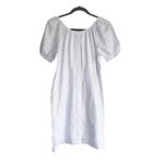 J.Crew White Peri Shadow V-Back Linen Shirtdress In Gingham Photo 4