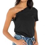 n:philanthropy NWT one shoulder ruffled black bodysuit size medium Photo 0