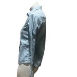 Madewell Women's XS Baby Blue Polka-Dot Button-Up Cotton Shirt Long Sleeve Photo 5