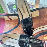 ZARA  Women Basic black patent leather loafers with tassel details Photo 6