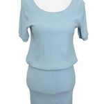 Free People Beach Blue Happy Hour Mini Dress Womens Sz Small Stretch Ribbed New Photo 0