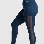 Gymshark Mesh Panel Pocket Leggings Navy Small Photo 2