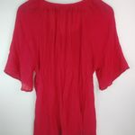Dress Barn 1X Red Mexican Peasant Top Plus Photo 4