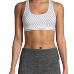 Calvin Klein White & Black Polka Dot Racerback Bra Photo 0