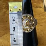 Natural Brazilian Heliodor Sterling Silver Cocktail Ring Size 7 Gold Photo 6