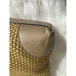 Bottega Veneta Bottega Venteta Straw Leather Trim Crossbody Shoulder Bag Tan Braided Strap Photo 9