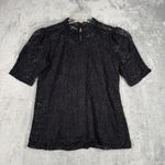 Adiva Shirt Womens Medium Black Lace Blouse Neutral Feminine Gothic Witchy Fairy Photo 1