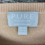 Pure Collection 100% Cashmere Long Sleeve Cardigan Button Up Sweater 12 Tan Photo 3