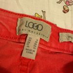 LOGO By Lori Goldstein Red logo wide leg low rise jeans Photo 3