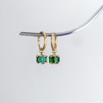 Green Gem Earrings Emerald Green Earrings Drop Gem Earrings Photo 3