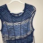 nic zoe dress Knit Abstract Art To Wear M Fit Flare NWT S191201 Blue Preppy Cute Photo 2