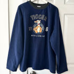 Disney Store Vintage Y2K Blue Fleece Tigger Always A Cool Cat Sweatshirt Large Photo 0