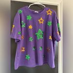 Mardi Gras sequin star shirt Purple Size XXL Photo 0