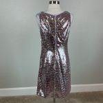 Vince Camuto  Sparkly Sequined Mini Sheath Cocktail Dress Size 6 Pink and Silver Photo 5