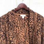 cj banks Women’s Cardigan Sweater Brown Tan Animal Plus Open 0X Photo 3