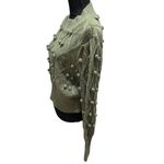 Chelsea and Violet Chelsea Violet Women's Sweater Cable Chunky Pompom Balls Olive Green Size XL‎ Photo 2