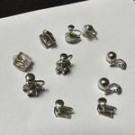 Lot Of 5 Silver Tone Clip On Screw On Earrings Mix Photo 8