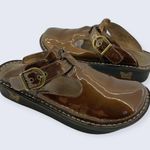Alegria Shiny Bronze Brown Patent Leather Buckle Slide Mule ALG-126 35 5 5.5 Photo 0